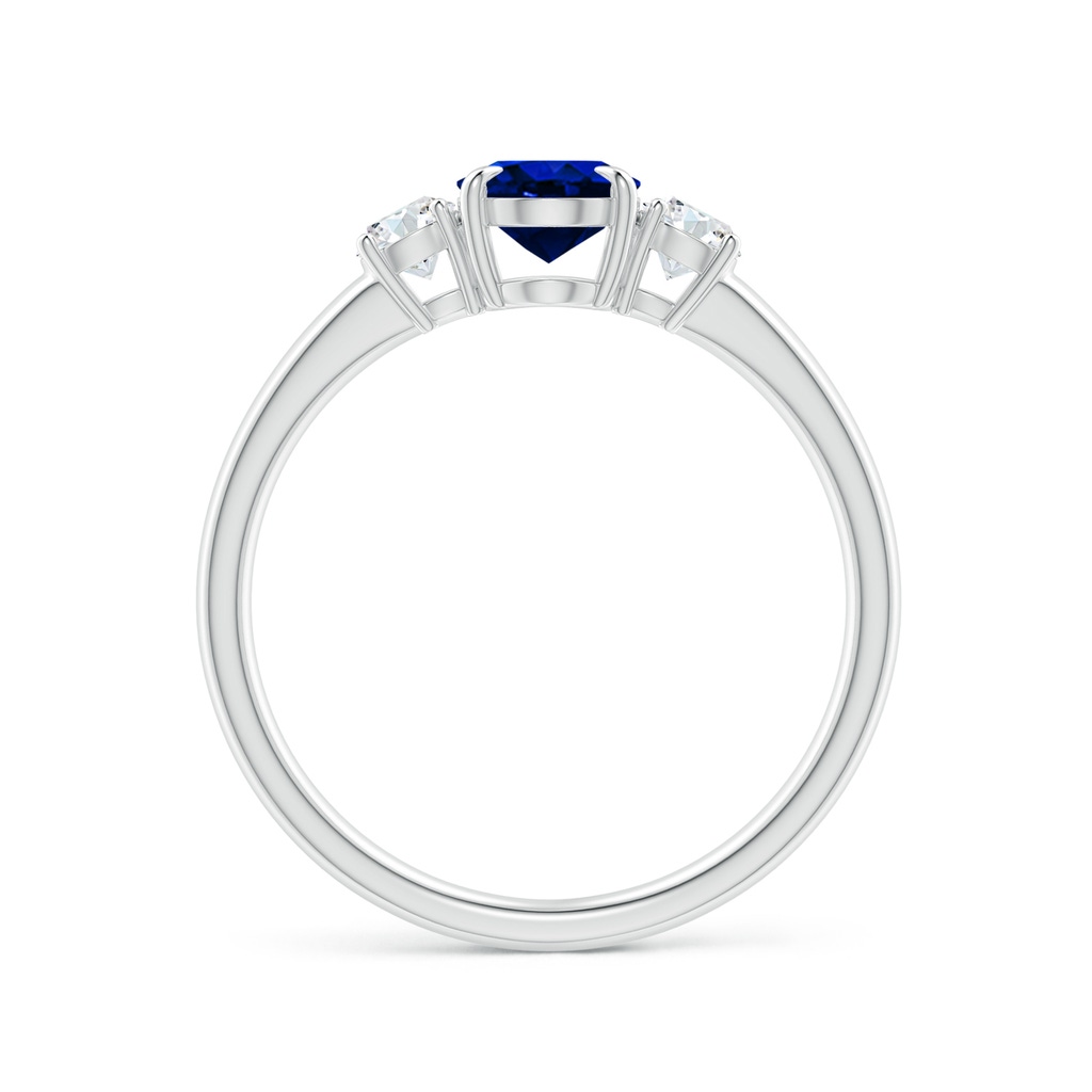 7x5mm Lab-Grown Oval Sapphire and Round Diamond Three Stone Ring in P950 Platinum - side_1