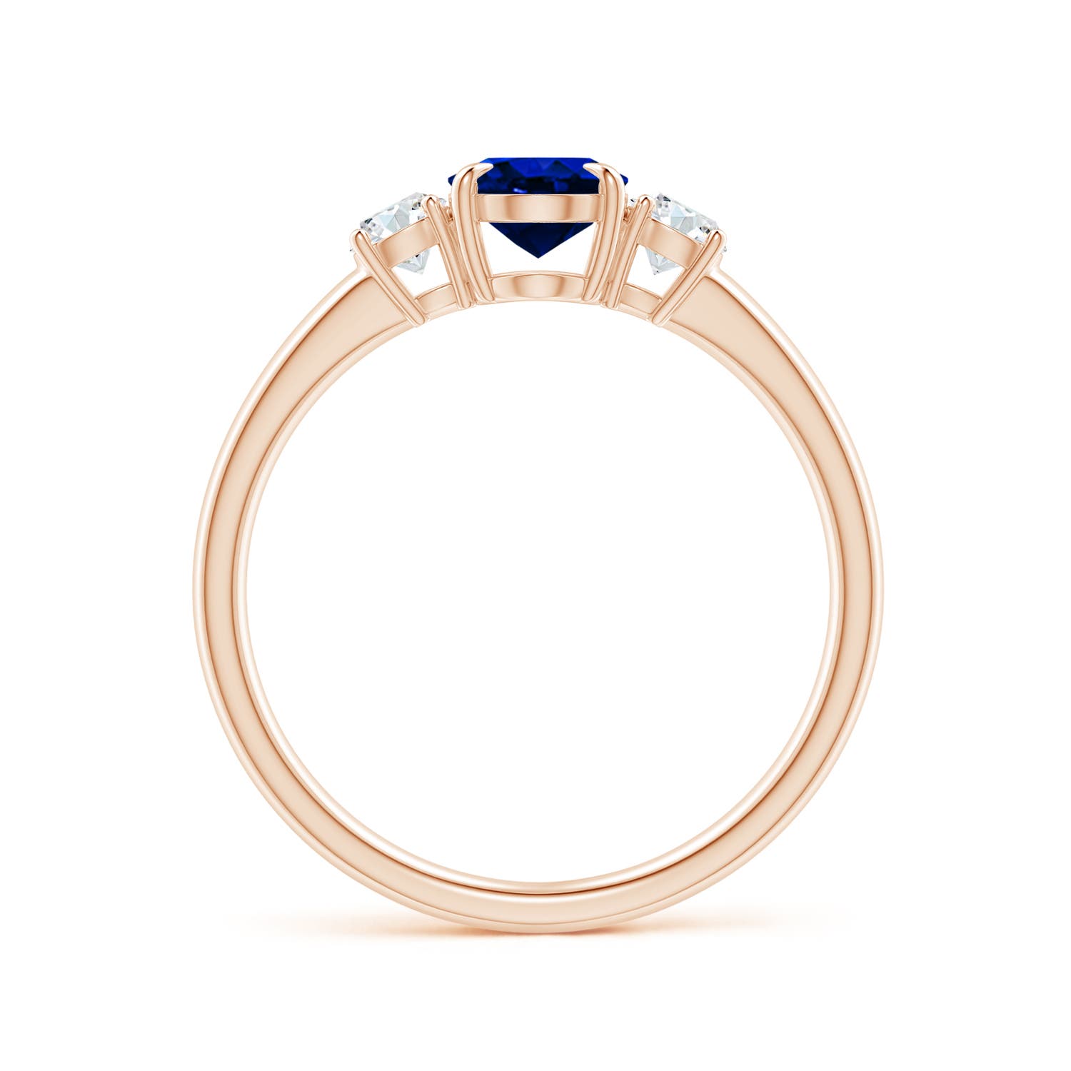 AAAA - Blue Sapphire / 1.1 CT / 14 KT Rose Gold