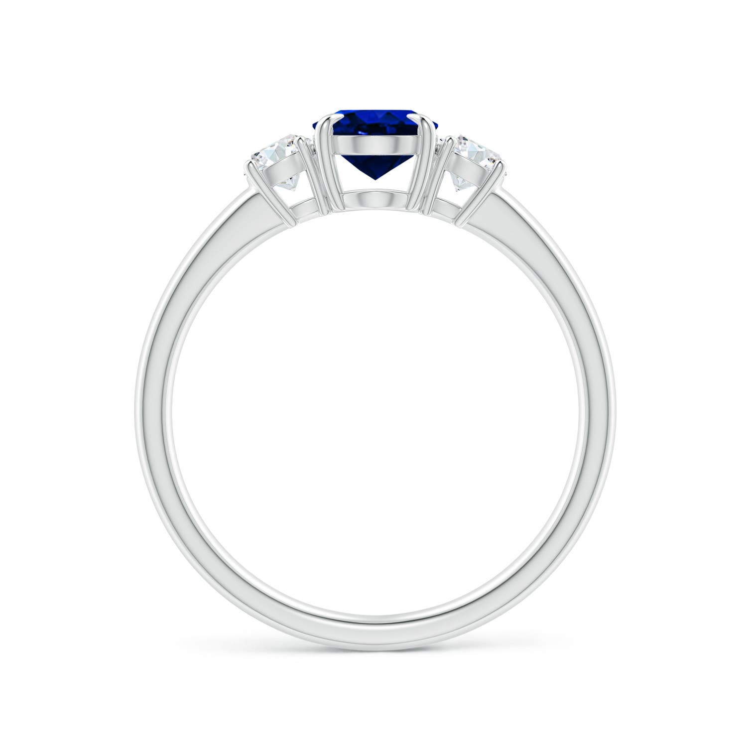 AAAA - Blue Sapphire / 1.1 CT / 14 KT White Gold