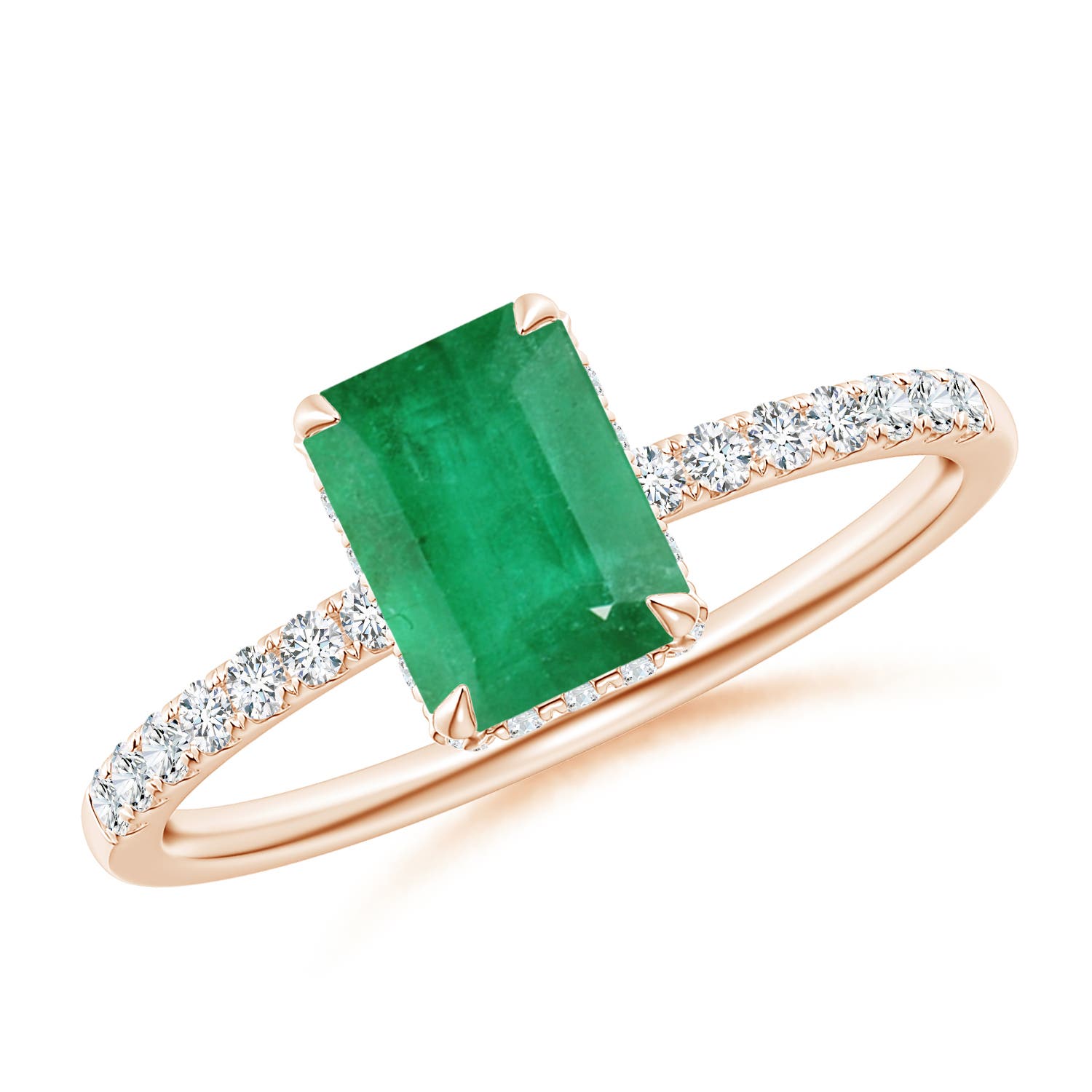 A - Emerald / 1.2 CT / 14 KT Rose Gold