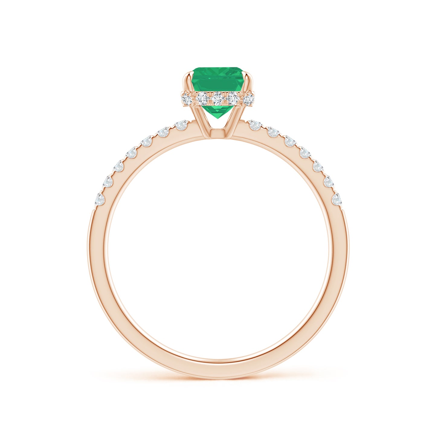 Emerald-Cut Emerald Engagement Ring with Diamonds