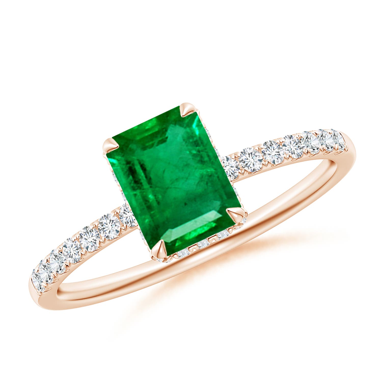 AAA - Emerald / 1.2 CT / 14 KT Rose Gold