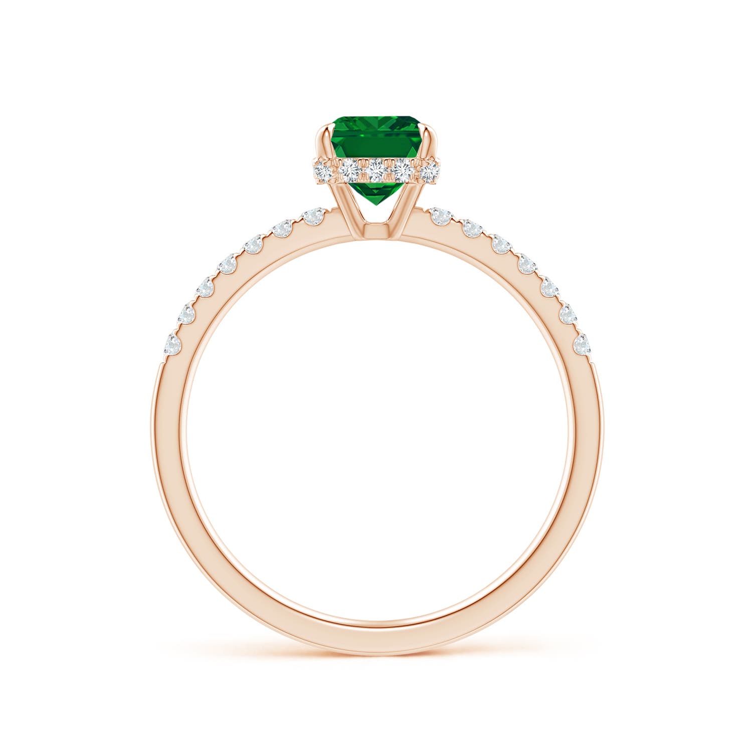 AAAA - Emerald / 1.2 CT / 14 KT Rose Gold