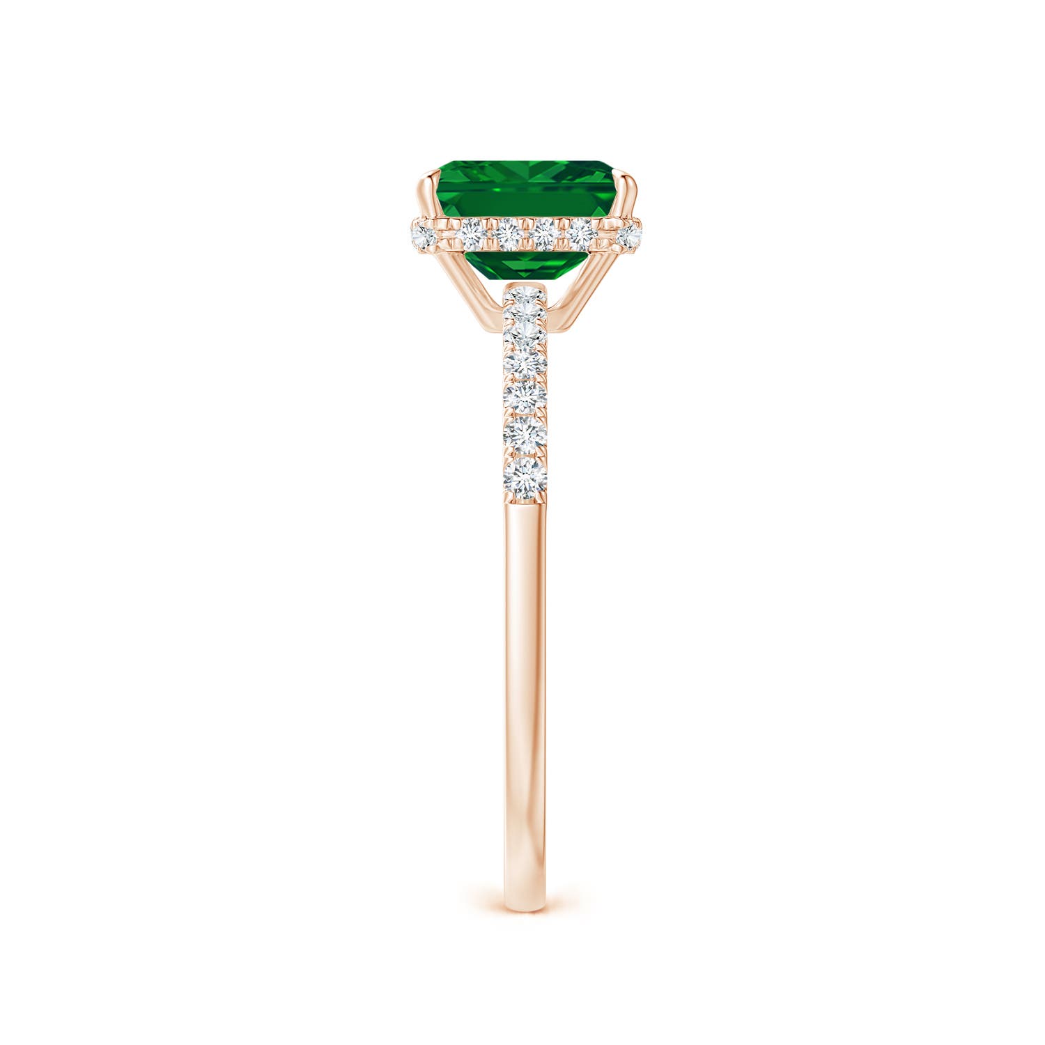 AAAA - Emerald / 1.2 CT / 14 KT Rose Gold