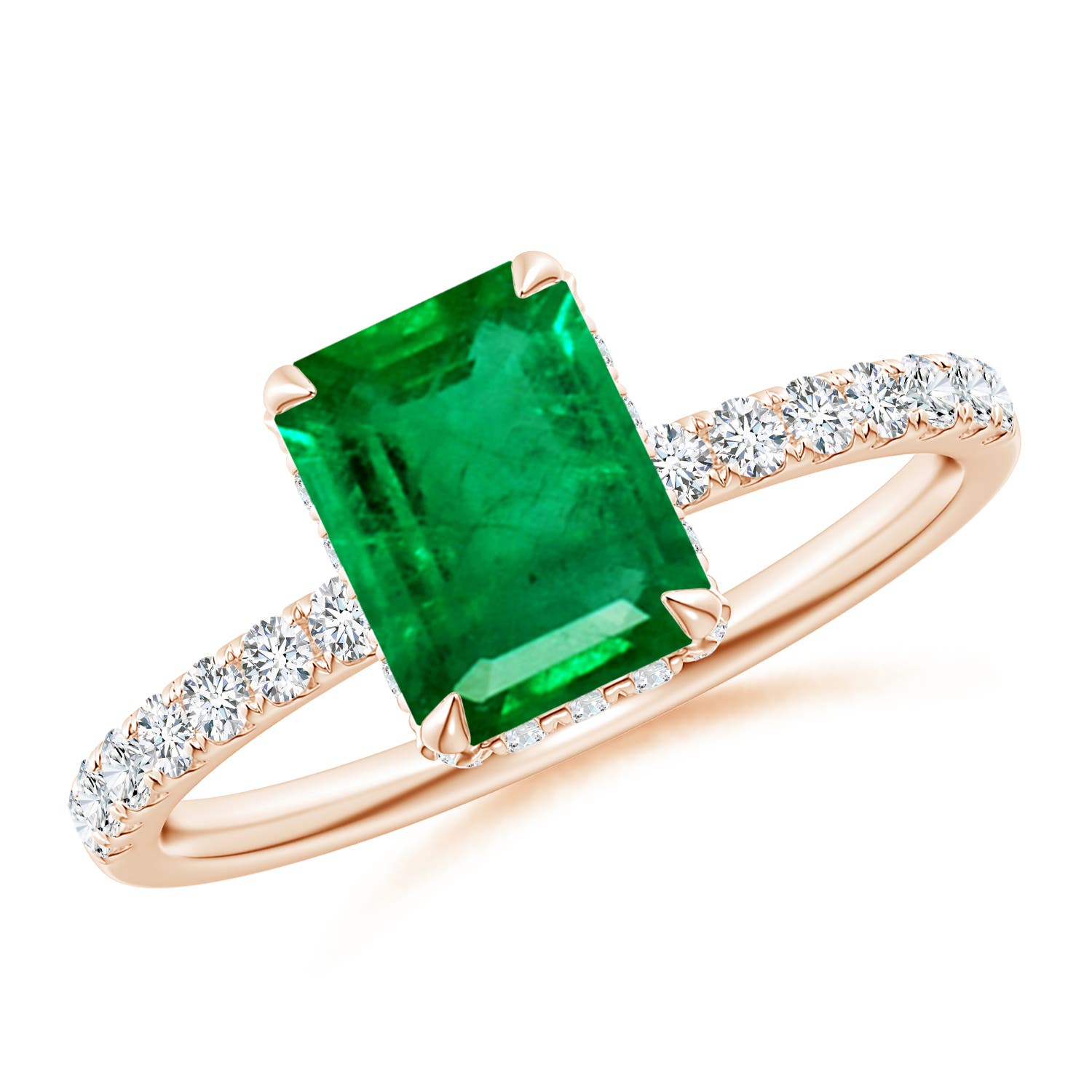 AAA - Emerald / 1.75 CT / 14 KT Rose Gold