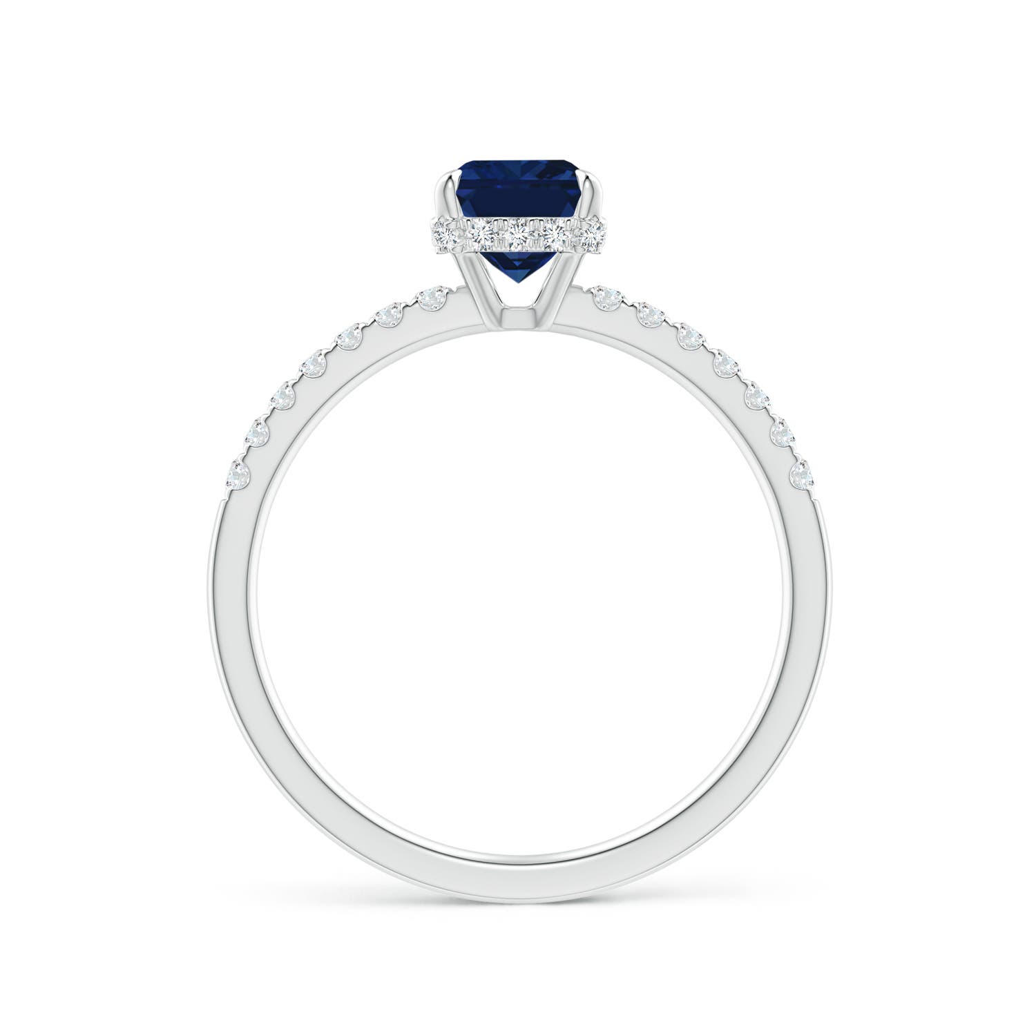 AAA - Blue Sapphire / 1.25 CT / 14 KT White Gold