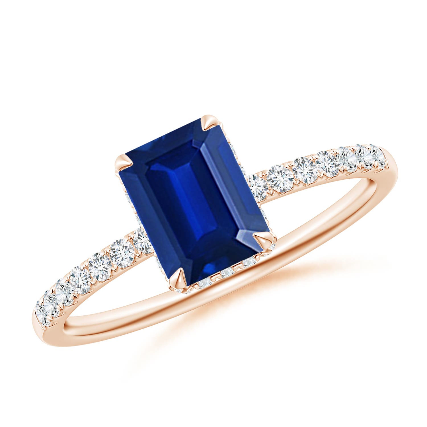 AAAA - Blue Sapphire / 1.25 CT / 14 KT Rose Gold