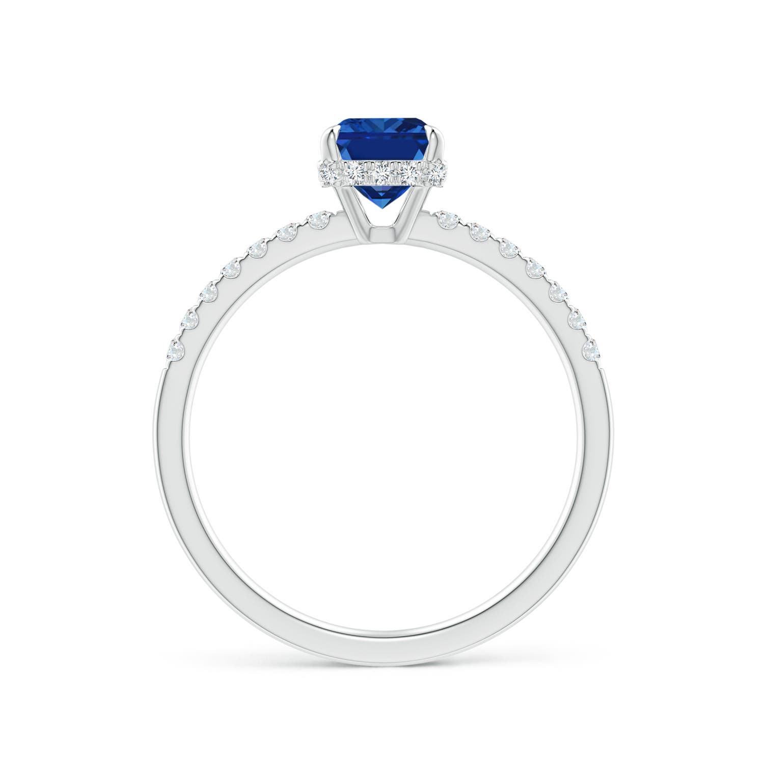 AAAA - Blue Sapphire / 1.25 CT / 14 KT White Gold