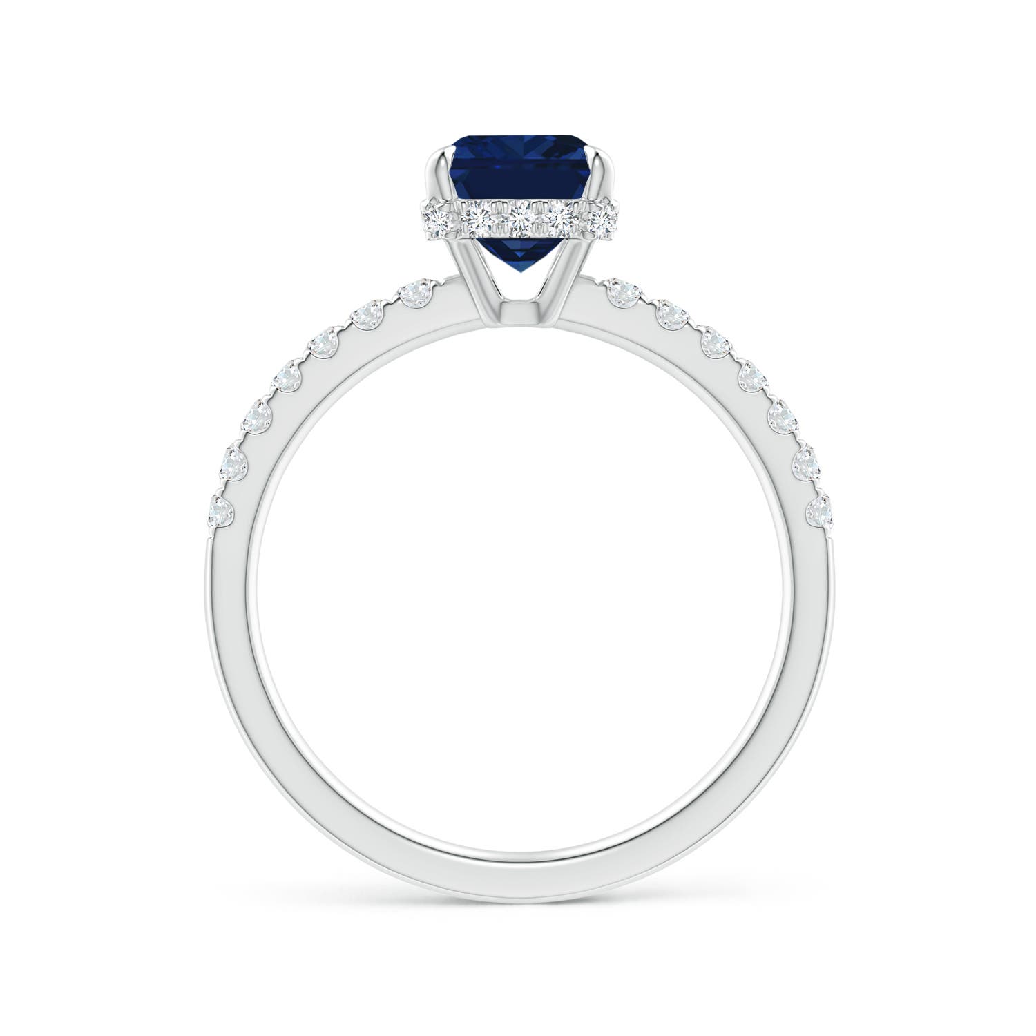 AAA - Blue Sapphire / 1.9 CT / 14 KT White Gold