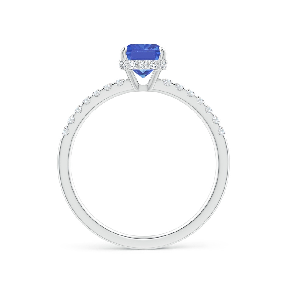 7x5mm AA Emerald-Cut Tanzanite Engagement Ring with Diamonds in P950 Platinum side-1