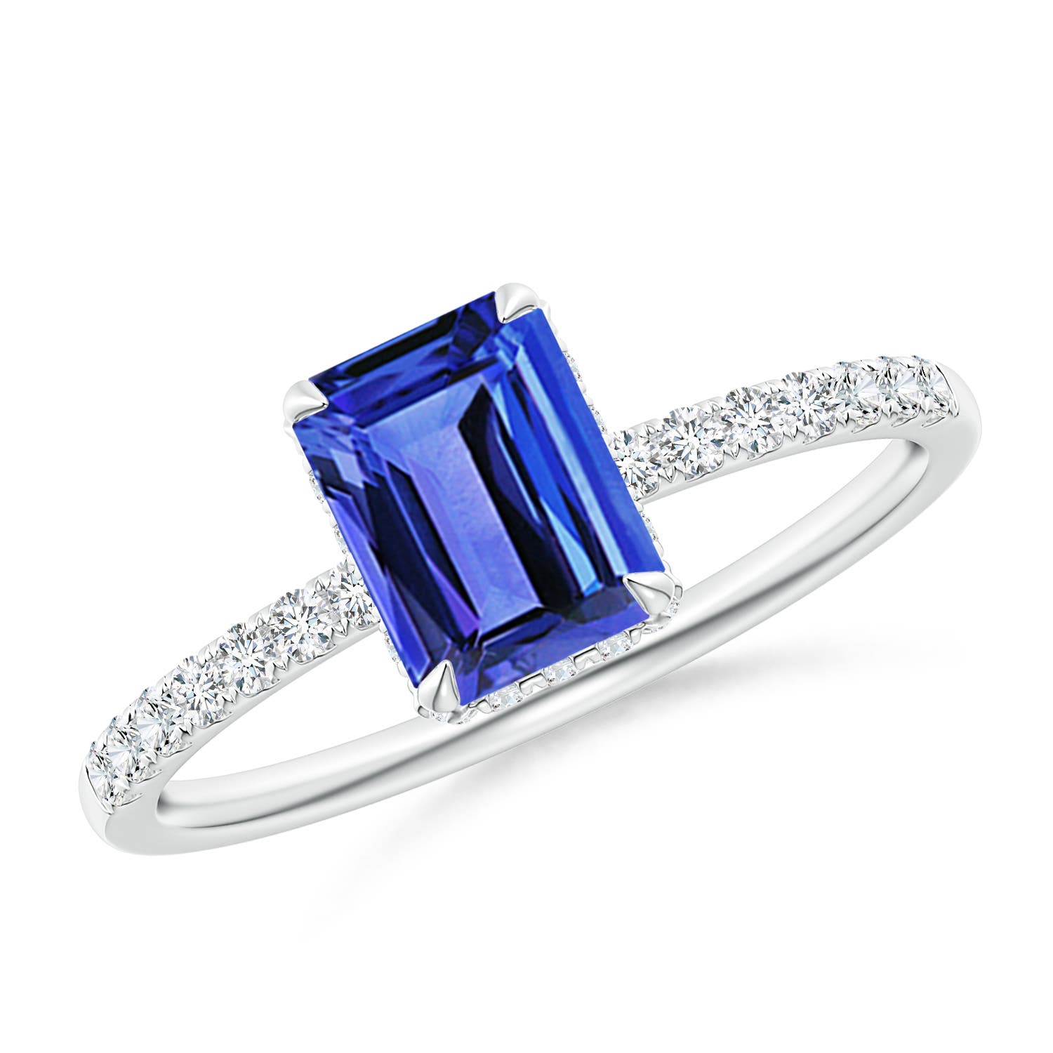 AAA - Tanzanite / 1.2 CT / 14 KT White Gold