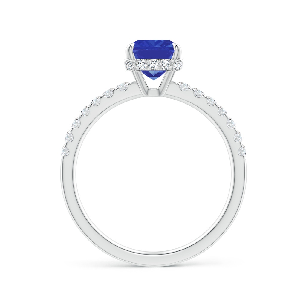 8x6mm AAA Emerald-Cut Tanzanite Engagement Ring with Diamonds in P950 Platinum - side_1