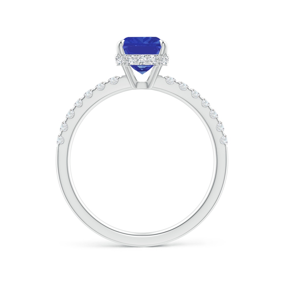 8x6mm AAA Emerald-Cut Tanzanite Engagement Ring with Diamonds in P950 Platinum side-1