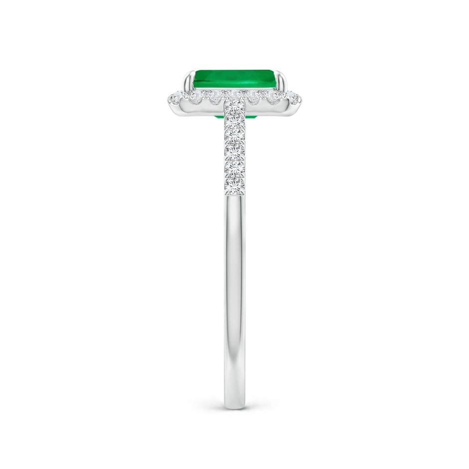 7x5mm AAA Emerald-Cut Emerald Ring with Diamond Halo in P950 Platinum side-2