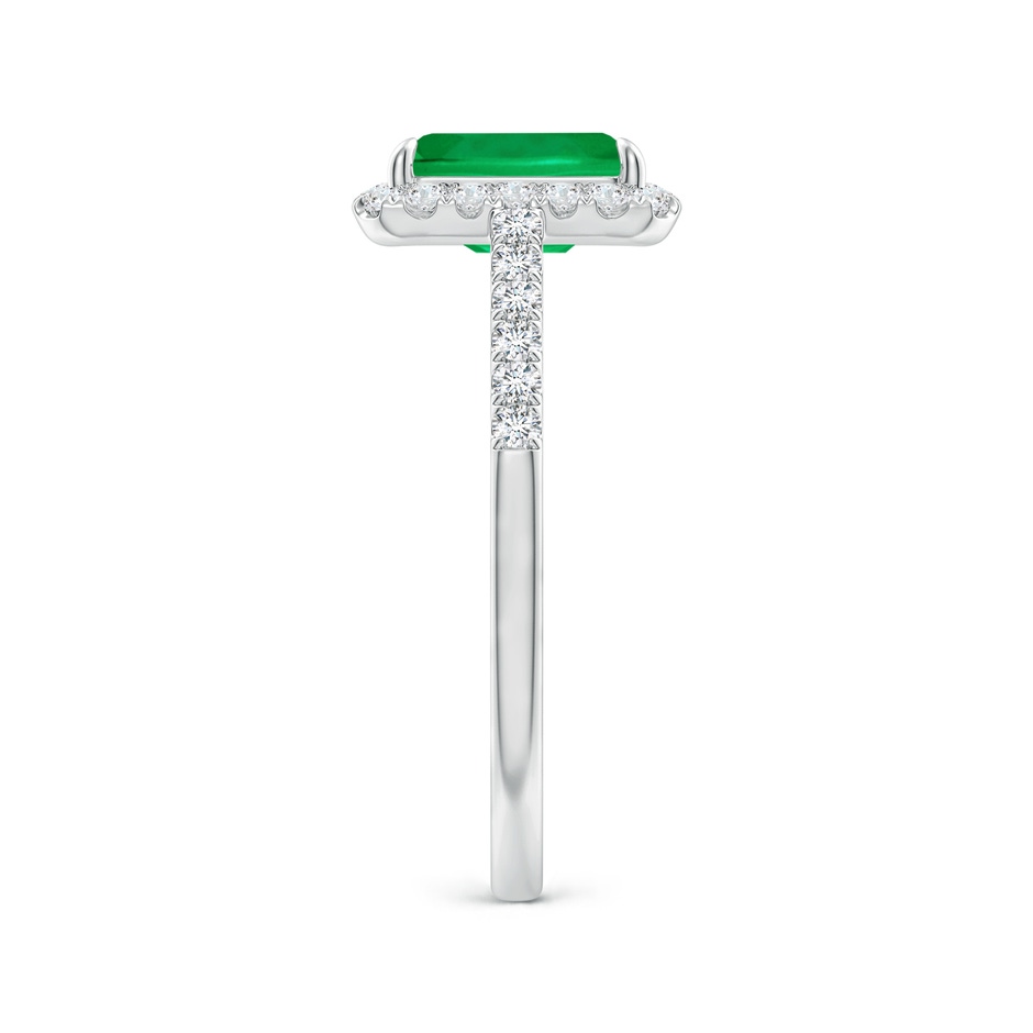 8x6mm AAA Emerald-Cut Emerald Ring with Diamond Halo in P950 Platinum side-2