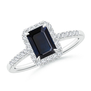 Emerald Cut A Blue Sapphire