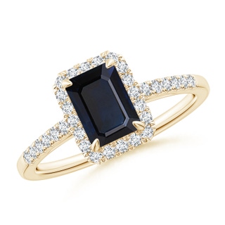Emerald Cut A Blue Sapphire