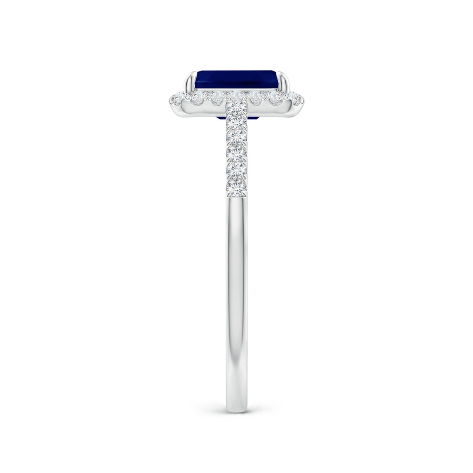 7x5mm AA Emerald-Cut Sapphire Ring with Diamond Halo in White Gold side-2