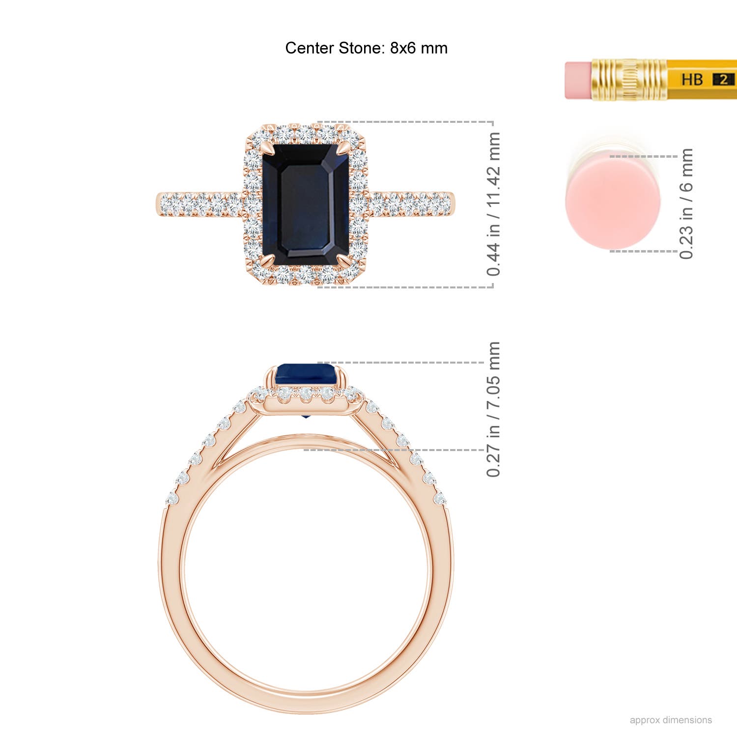 A - Blue Sapphire / 2.03 CT / 14 KT Rose Gold