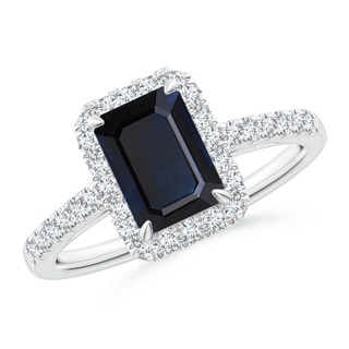 Emerald Cut A Blue Sapphire