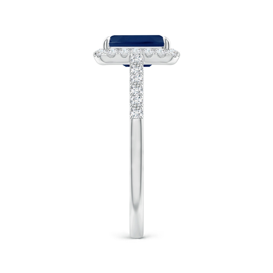 8x6mm A Emerald-Cut Sapphire Ring with Diamond Halo in White Gold side-2