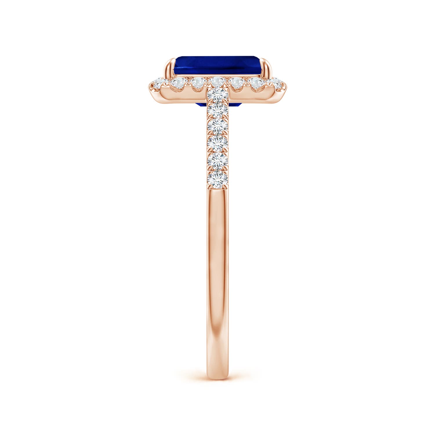 AAAA - Blue Sapphire / 2.03 CT / 14 KT Rose Gold