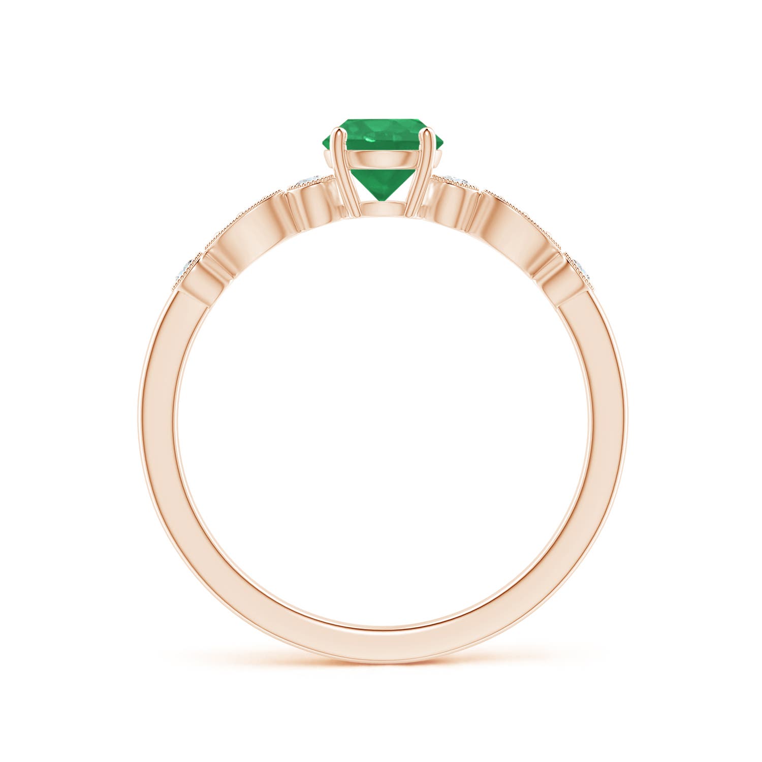 A - Emerald / 0.55 CT / 14 KT Rose Gold