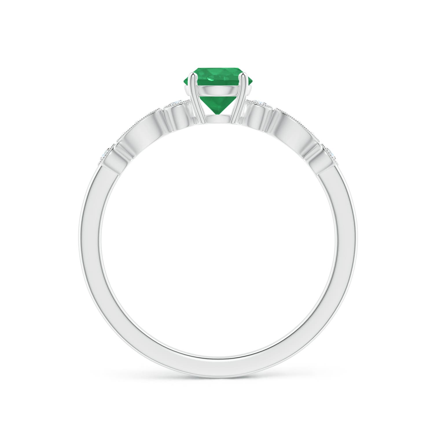 A - Emerald / 0.55 CT / 14 KT White Gold