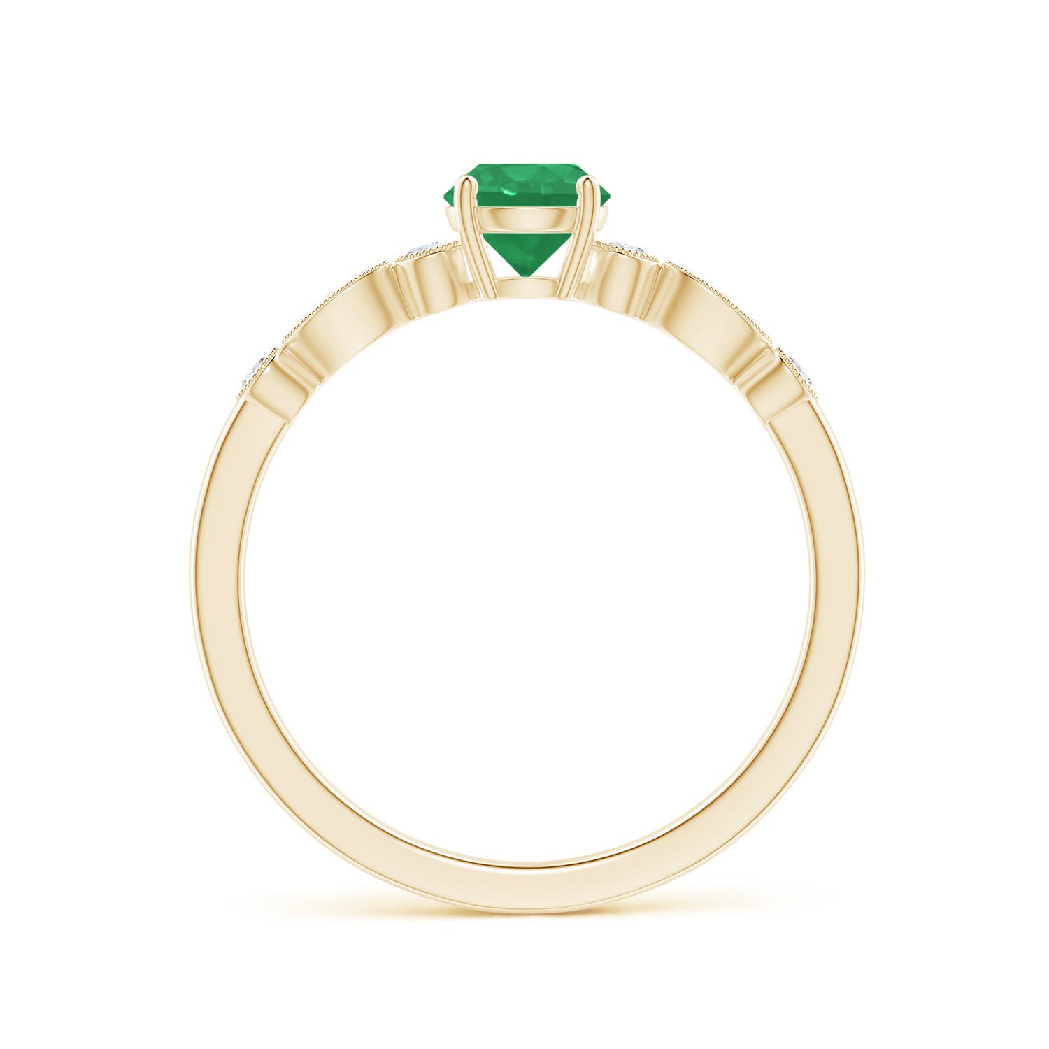 A - Emerald / 0.55 CT / 14 KT Yellow Gold