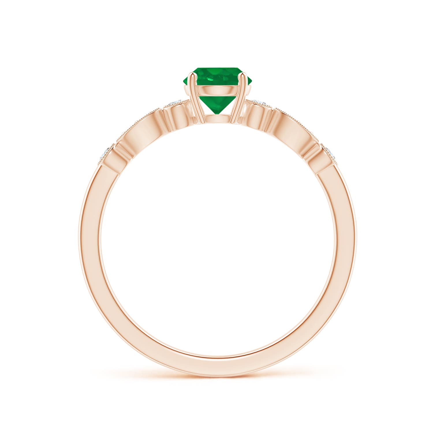 AA - Emerald / 0.55 CT / 14 KT Rose Gold