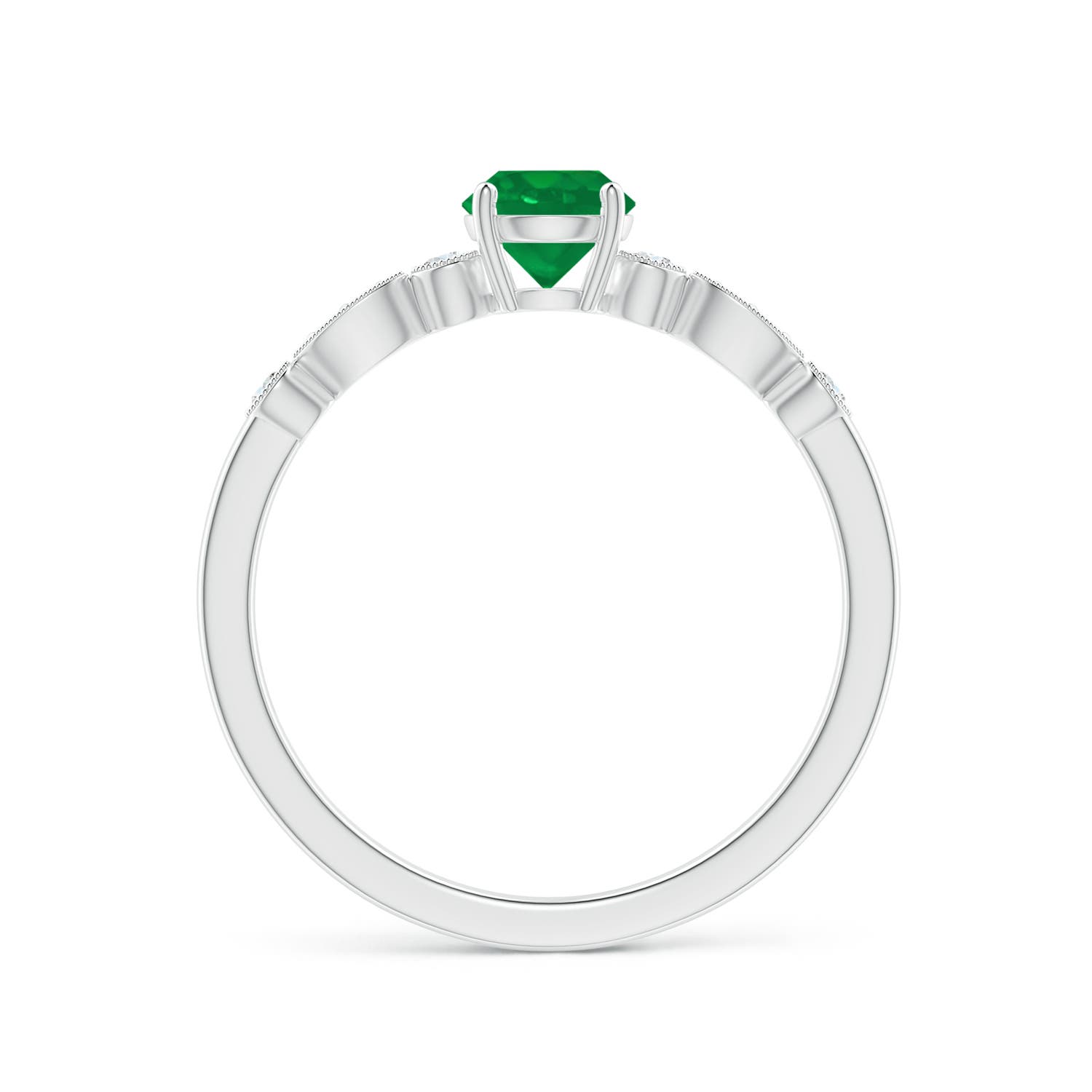 AA - Emerald / 0.55 CT / 14 KT White Gold