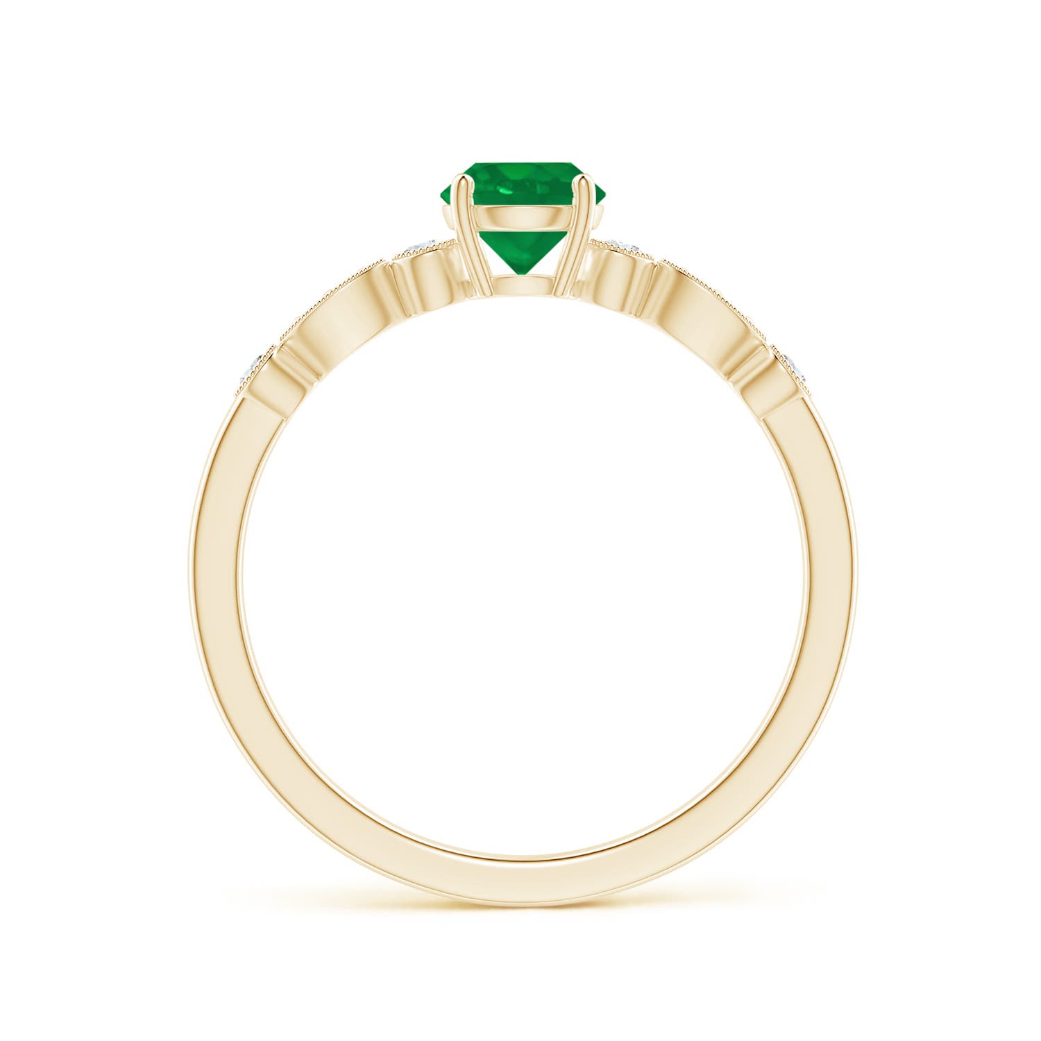 AA - Emerald / 0.55 CT / 14 KT Yellow Gold