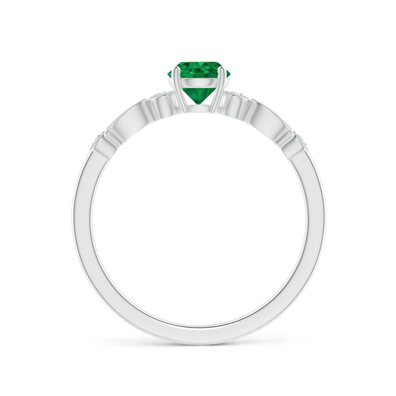 AAA - Emerald / 0.55 CT / 14 KT White Gold