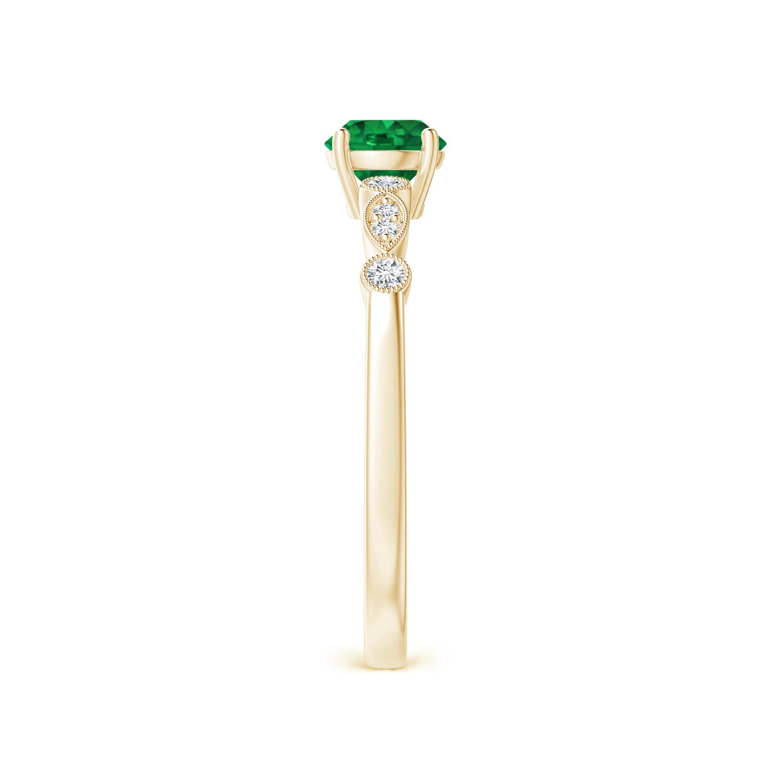 AAA - Emerald / 0.55 CT / 14 KT Yellow Gold