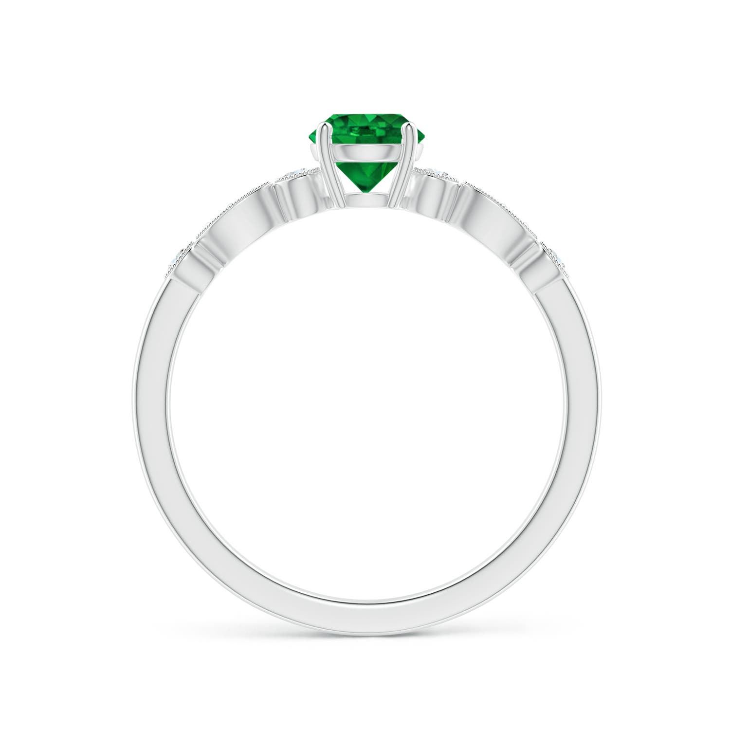 AAAA - Emerald / 0.55 CT / 14 KT White Gold