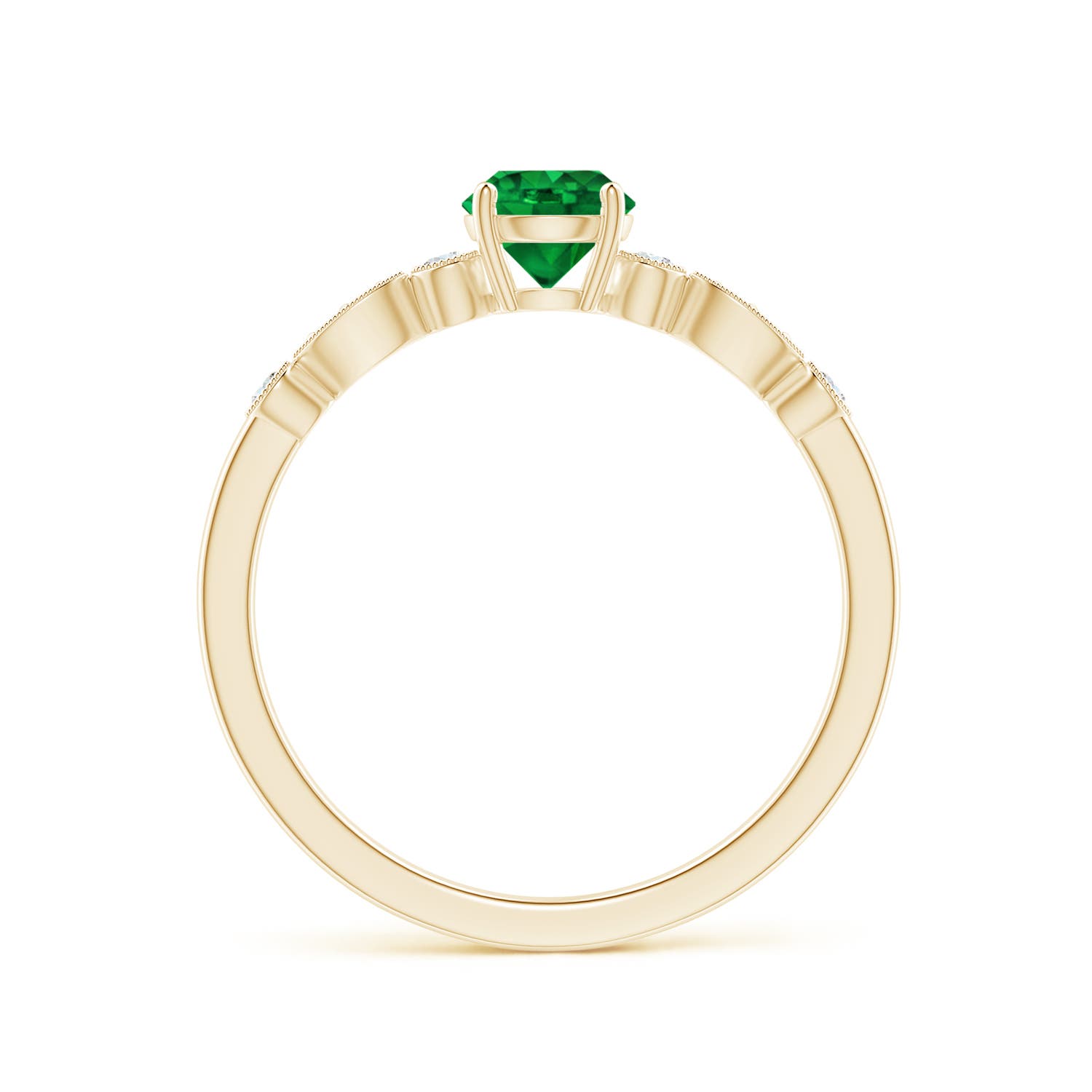 AAAA - Emerald / 0.55 CT / 14 KT Yellow Gold