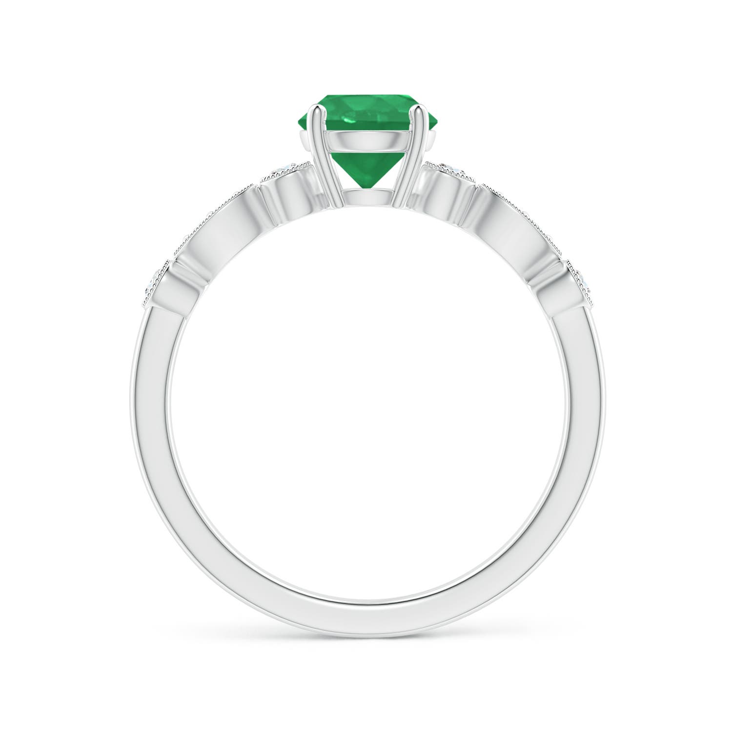 A - Emerald / 0.87 CT / 14 KT White Gold