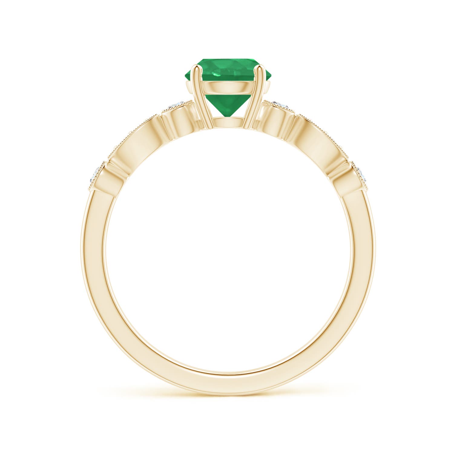 A - Emerald / 0.87 CT / 14 KT Yellow Gold