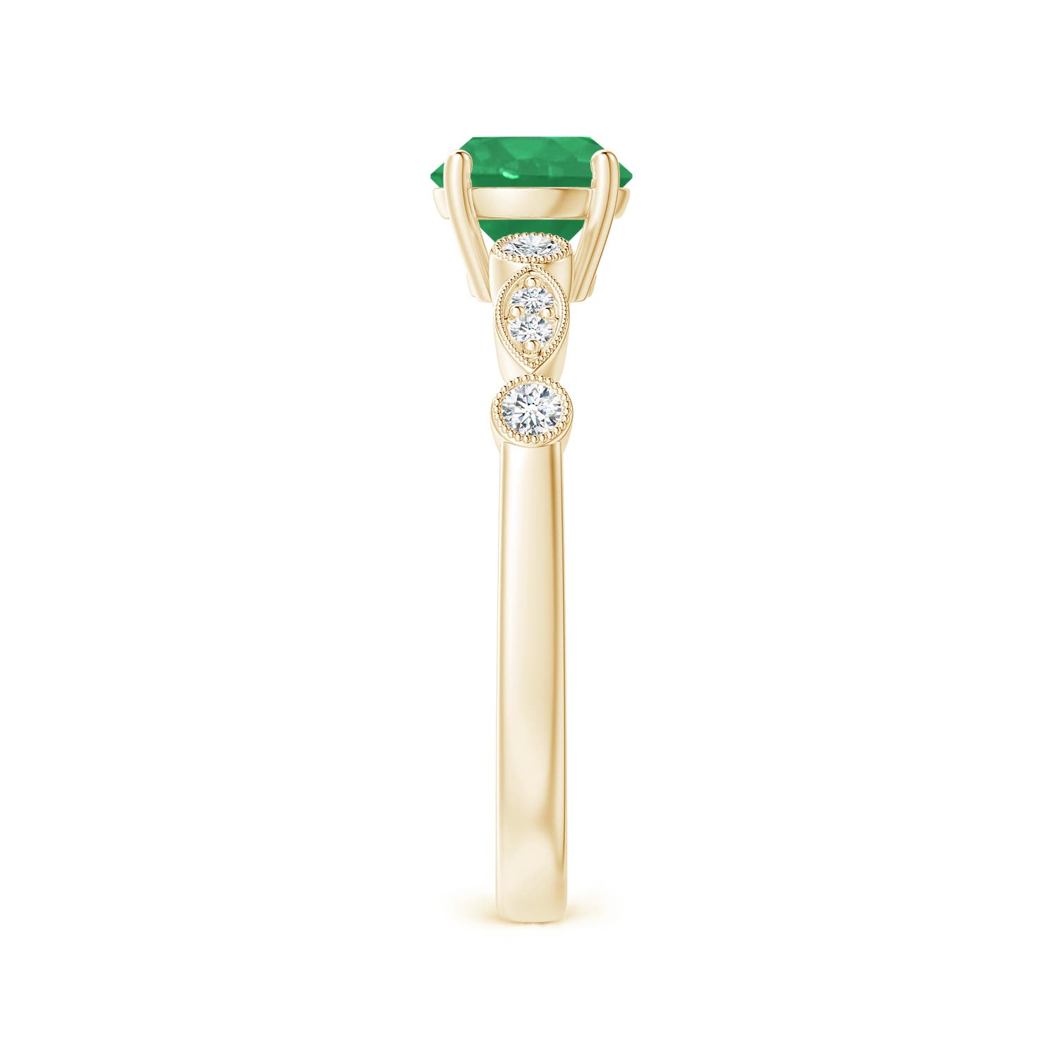 A - Emerald / 0.87 CT / 14 KT Yellow Gold