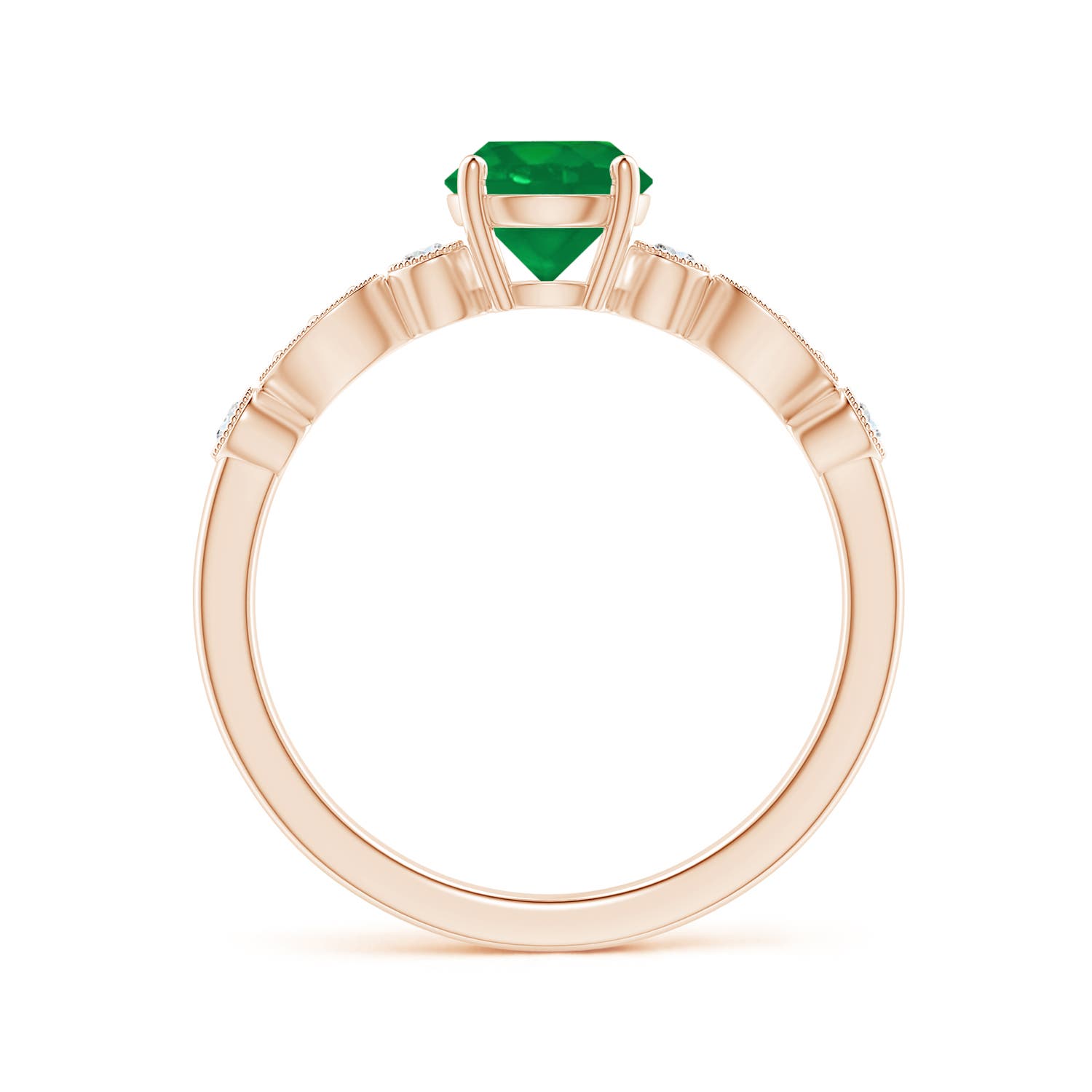 AA - Emerald / 0.87 CT / 14 KT Rose Gold