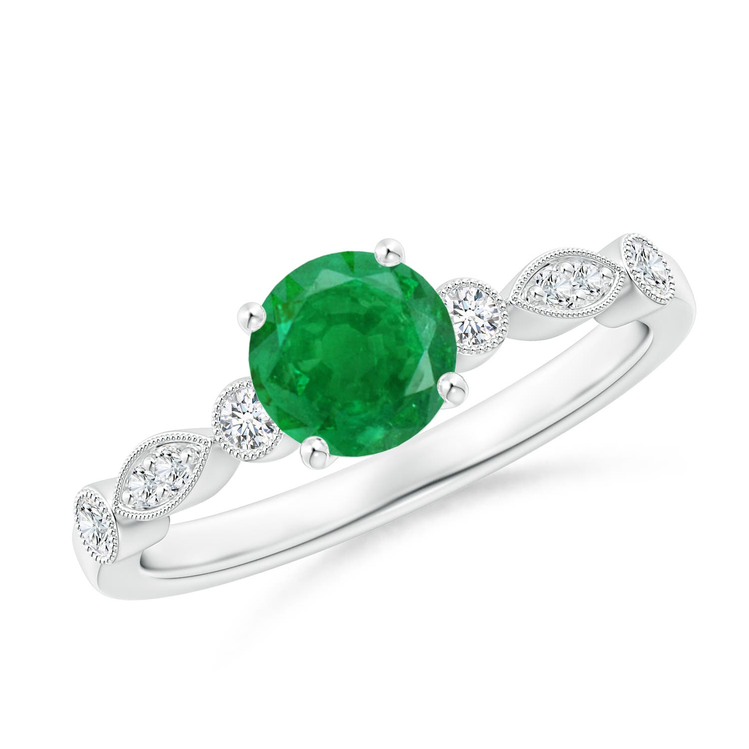 AA - Emerald / 0.87 CT / 14 KT White Gold