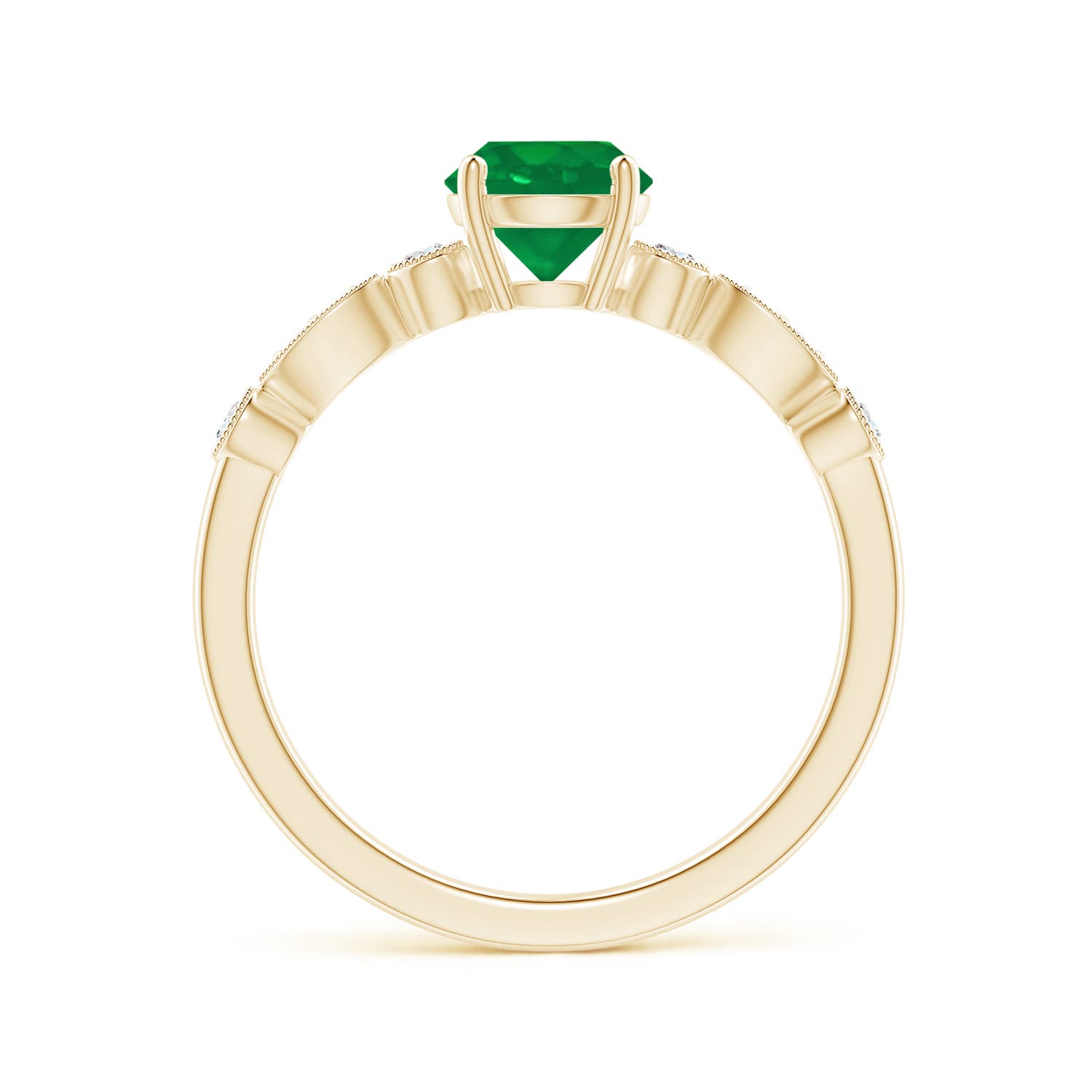 AA - Emerald / 0.87 CT / 14 KT Yellow Gold