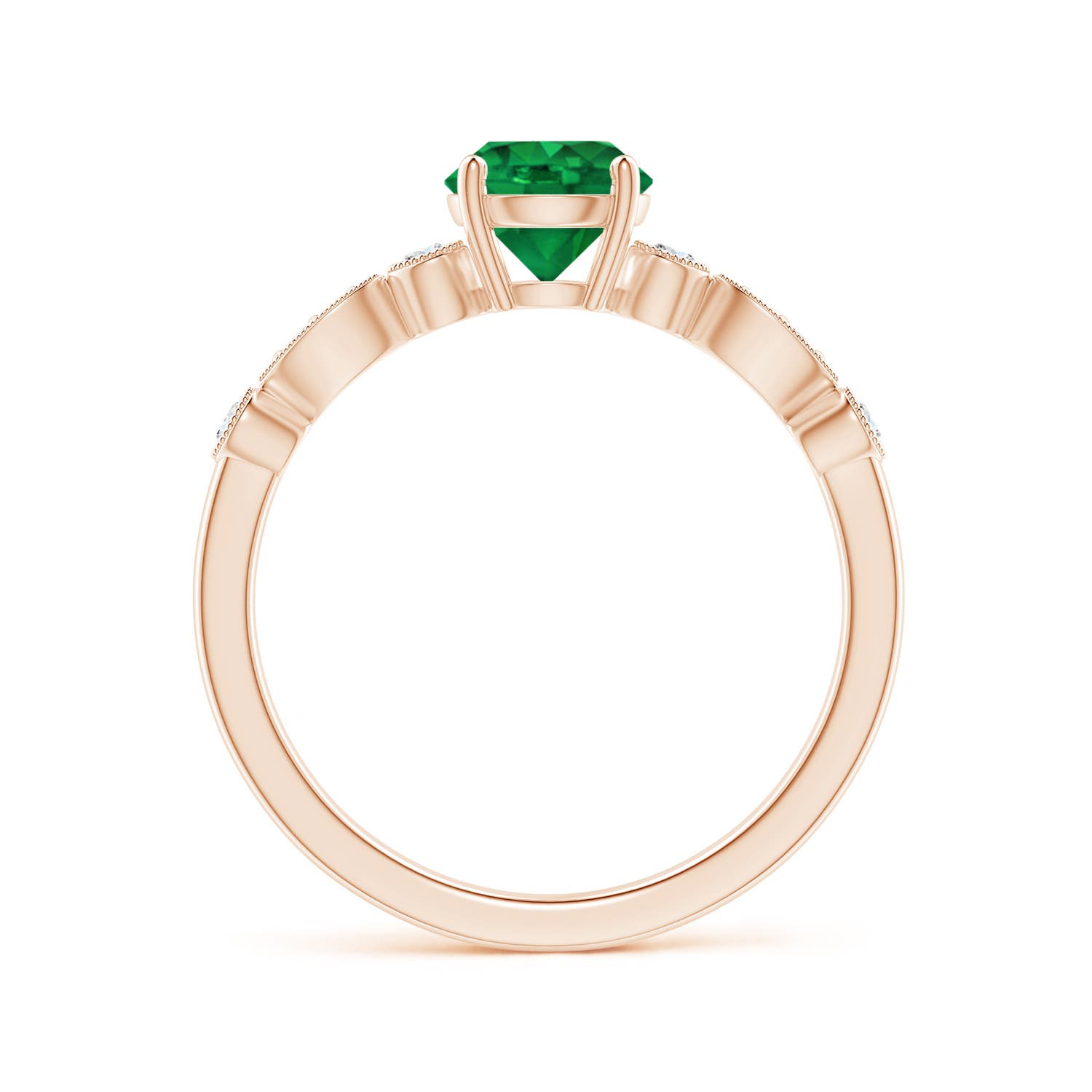 AAA - Emerald / 0.87 CT / 14 KT Rose Gold