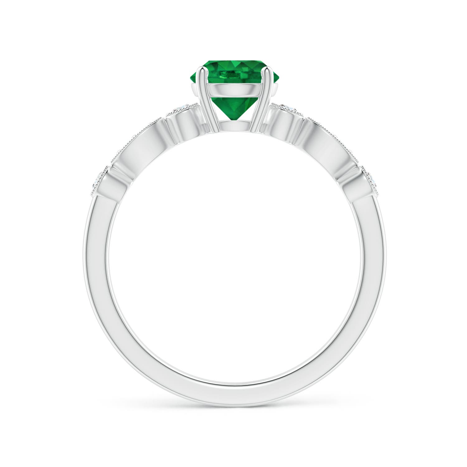 AAA - Emerald / 0.87 CT / 14 KT White Gold