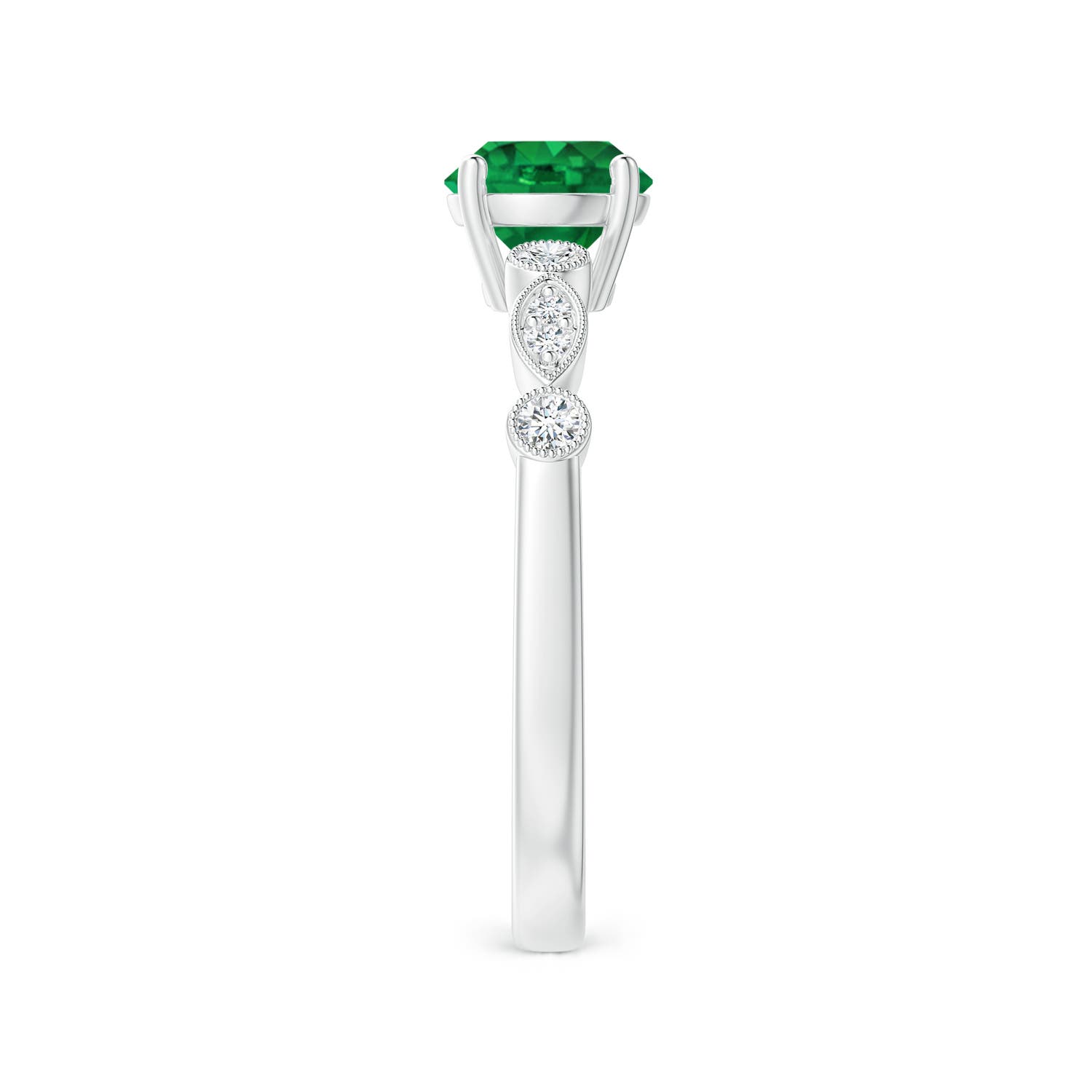 AAA - Emerald / 0.87 CT / 14 KT White Gold