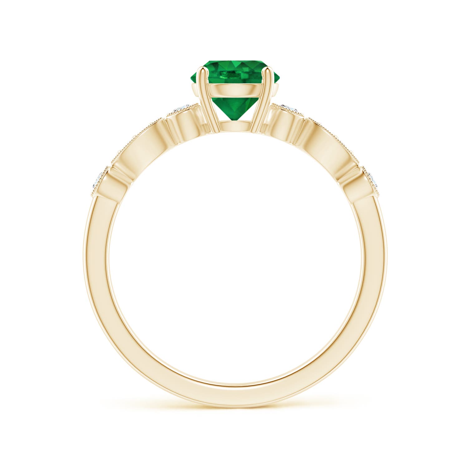 AAA - Emerald / 0.87 CT / 14 KT Yellow Gold