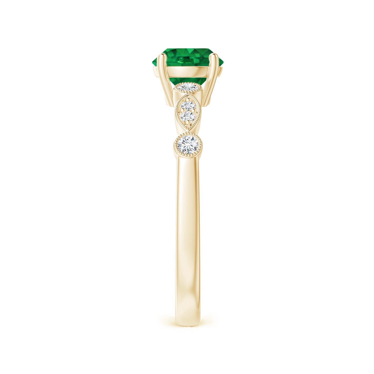 AAA - Emerald / 0.87 CT / 14 KT Yellow Gold