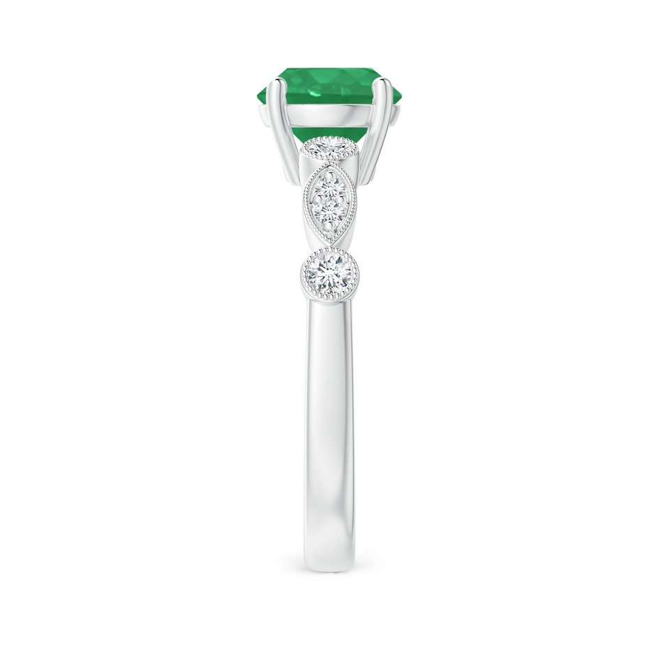 7mm A Marquise and Dot Emerald Engagement Ring with Diamonds in P950 Platinum side 2