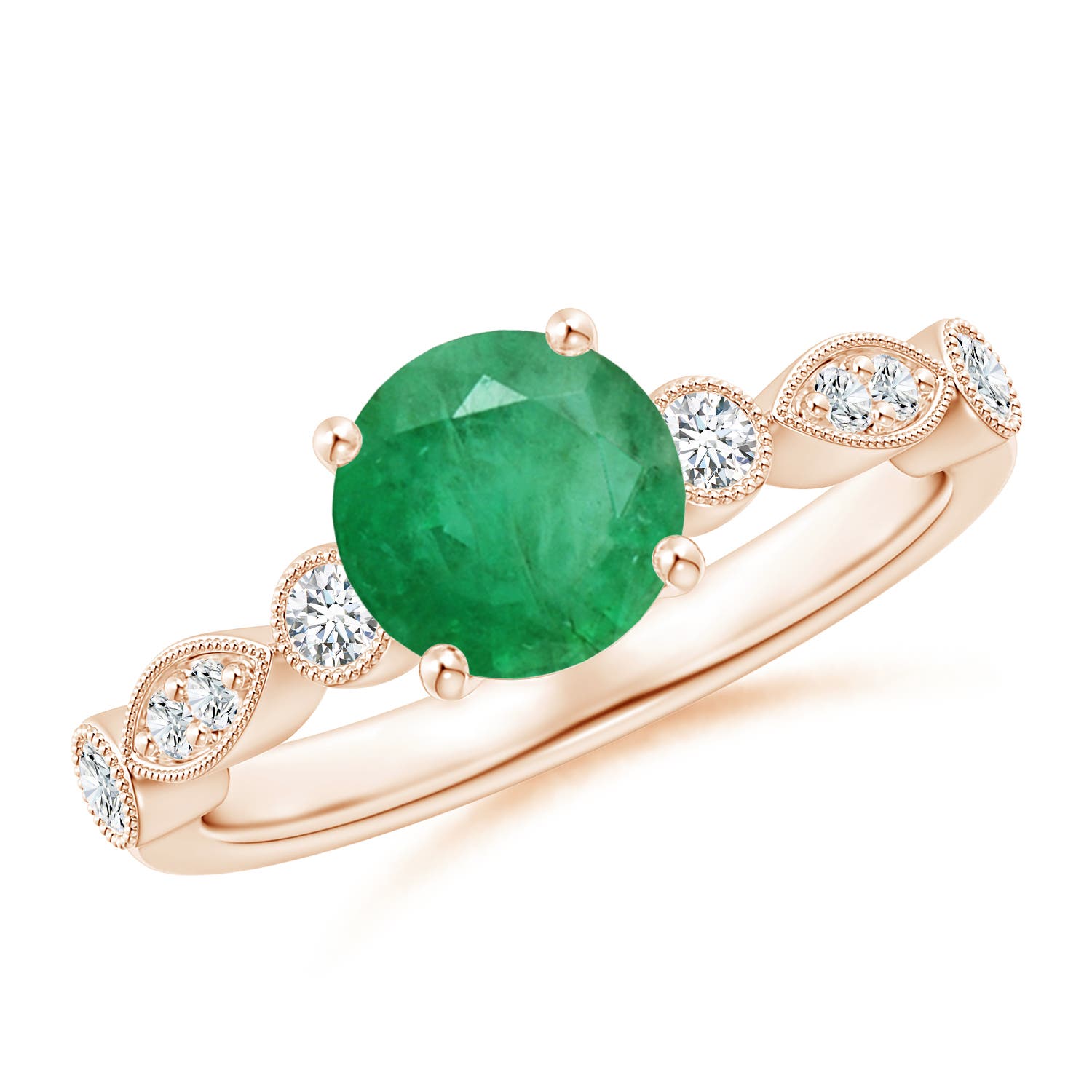 A - Emerald / 1.35 CT / 14 KT Rose Gold