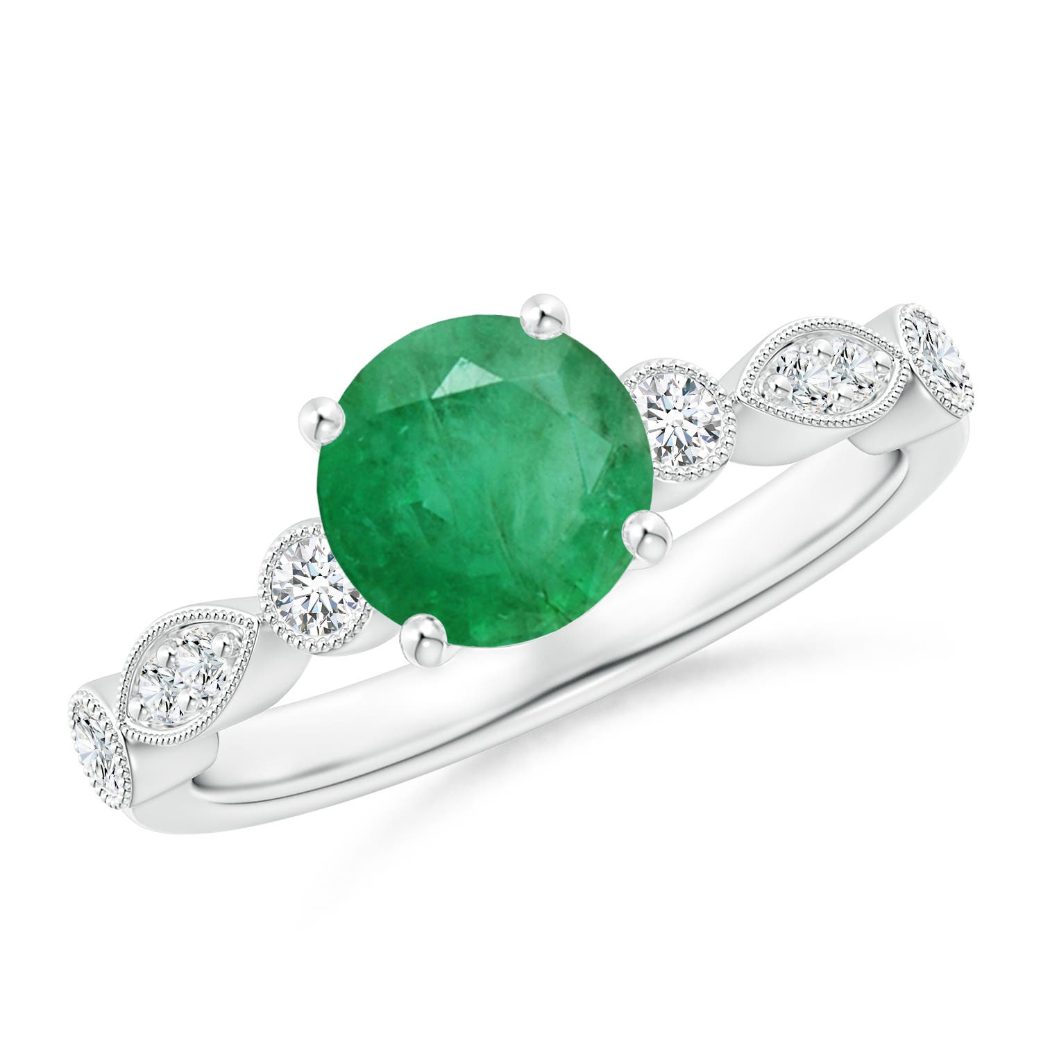 A - Emerald / 1.35 CT / 14 KT White Gold